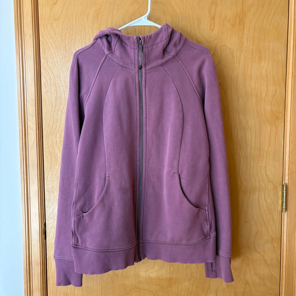 Lululemon Scuba Full Zip Hoodie Women 18 Wisteria Purple Cotton Blend Thumbholes